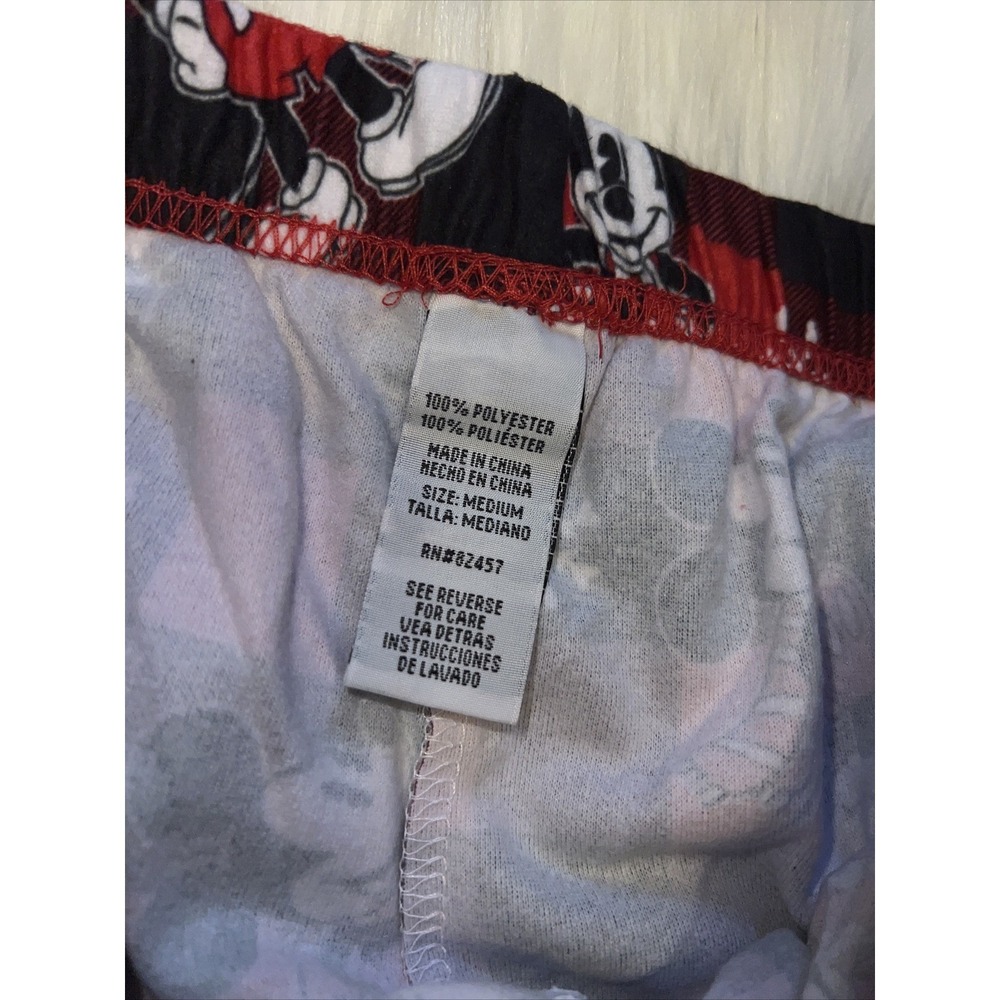 Disney Pajamas Womens M Red Buffalo Plaid Mickey Mouse Christmas 2pc Set NEW - Picture 8 of 9